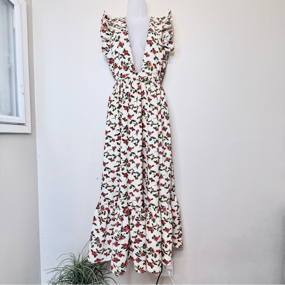 Showpo. | Lover's Day Floral Flutter Sleeveless Ruffled Skirt V-Neck Sundress - Picture 4 of 16